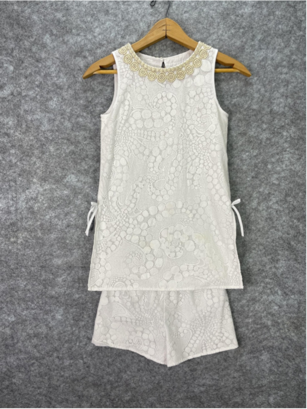 Lilly Pulitzer Girls Mini Donna Two Piece Set Size 10 White Lace Top Shorts